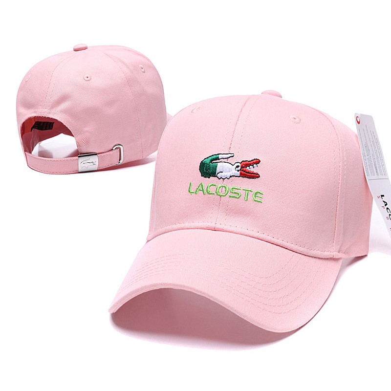 pink lacoste hat