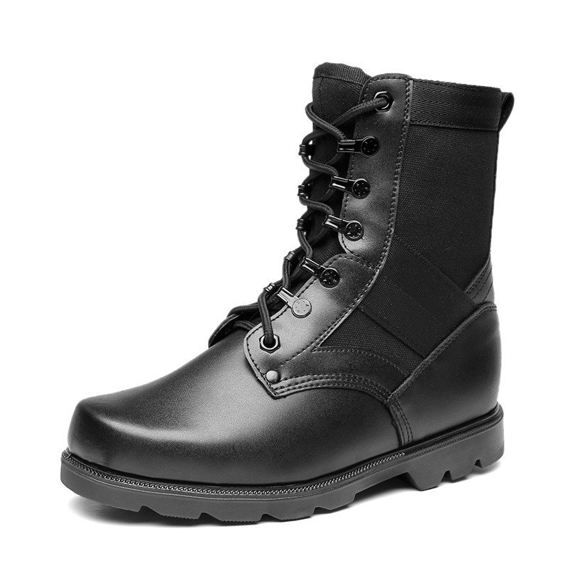 High Tops Black Boots Outdoor Lace-up 