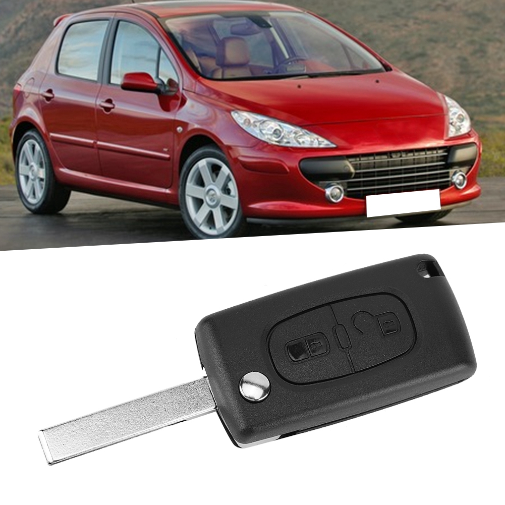 2 Button Car Remote Flip Key Fob Case Blade Shell For PEUGEOT 207 307 308 407