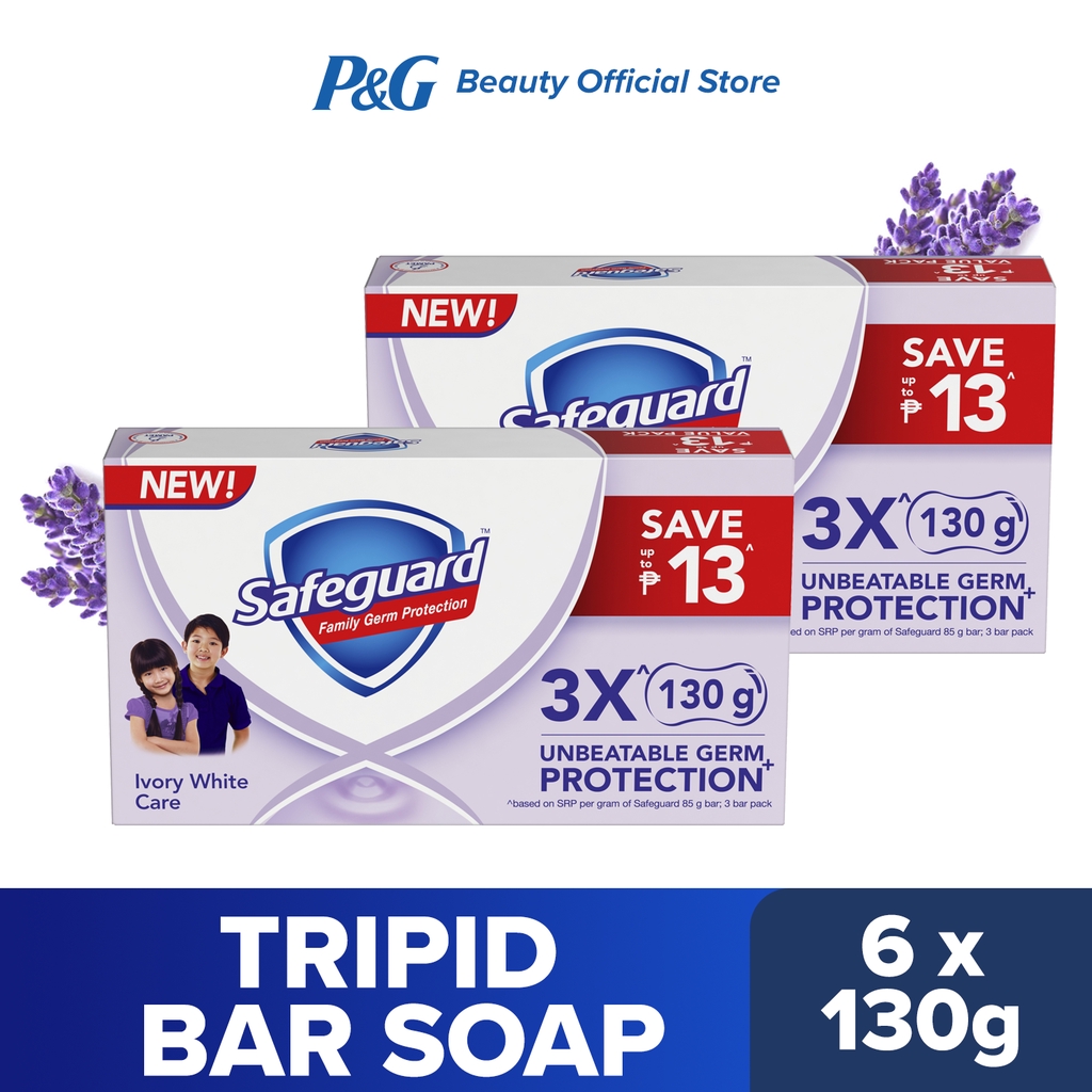 Safeguard Value Pack Ivory White Care Bar Soap (130g) 3pid Set of 2