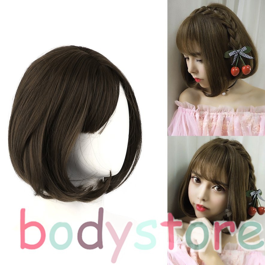 Bds Korean Style Full Lace Short Wigs Front Wig Curl Hair Shopee