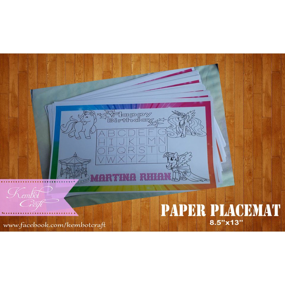 Personalized Paper Placemat Shopee Philippines