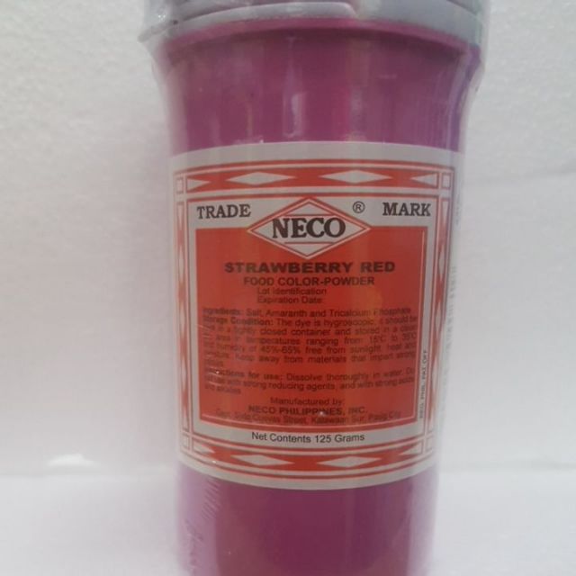 Neco Strawberry Red(food color-powder)125g | Shopee Philippines