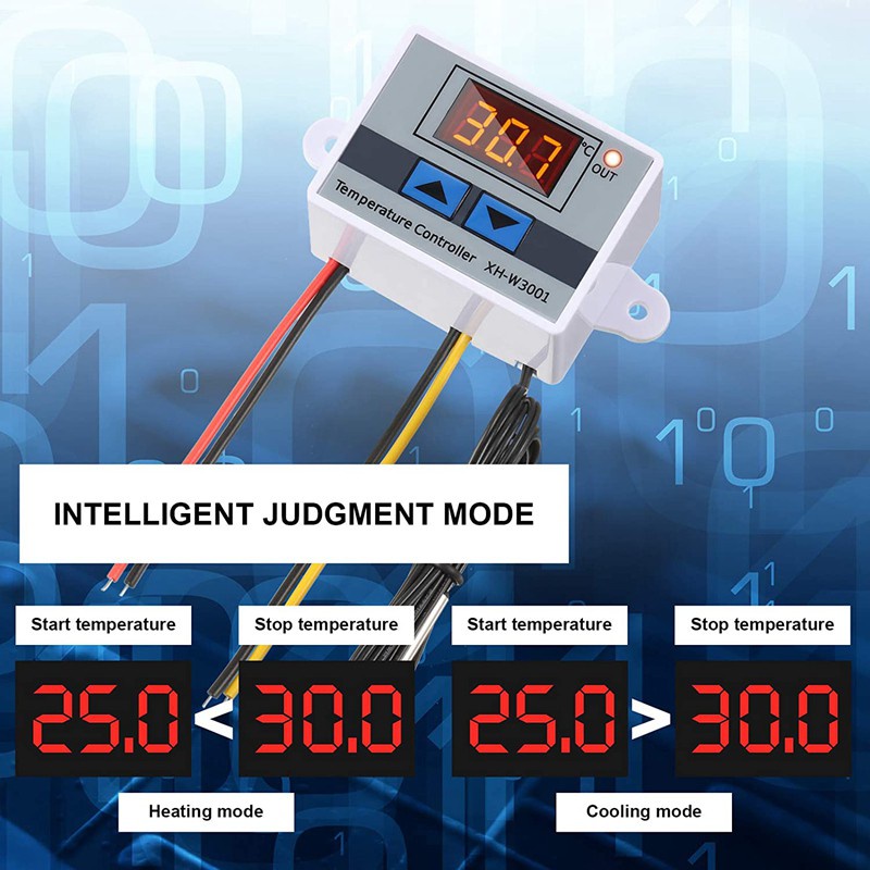 3Pcs XH-W3001 Digital LED Temperature Controller ule Digital Thermostat Switch Electronic Thermostat (12V 10A 120W)