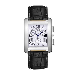Retro business men's watch simple and elegant quartz watch Roman scale three-eye square belt watch §HUJU Trade§ #6