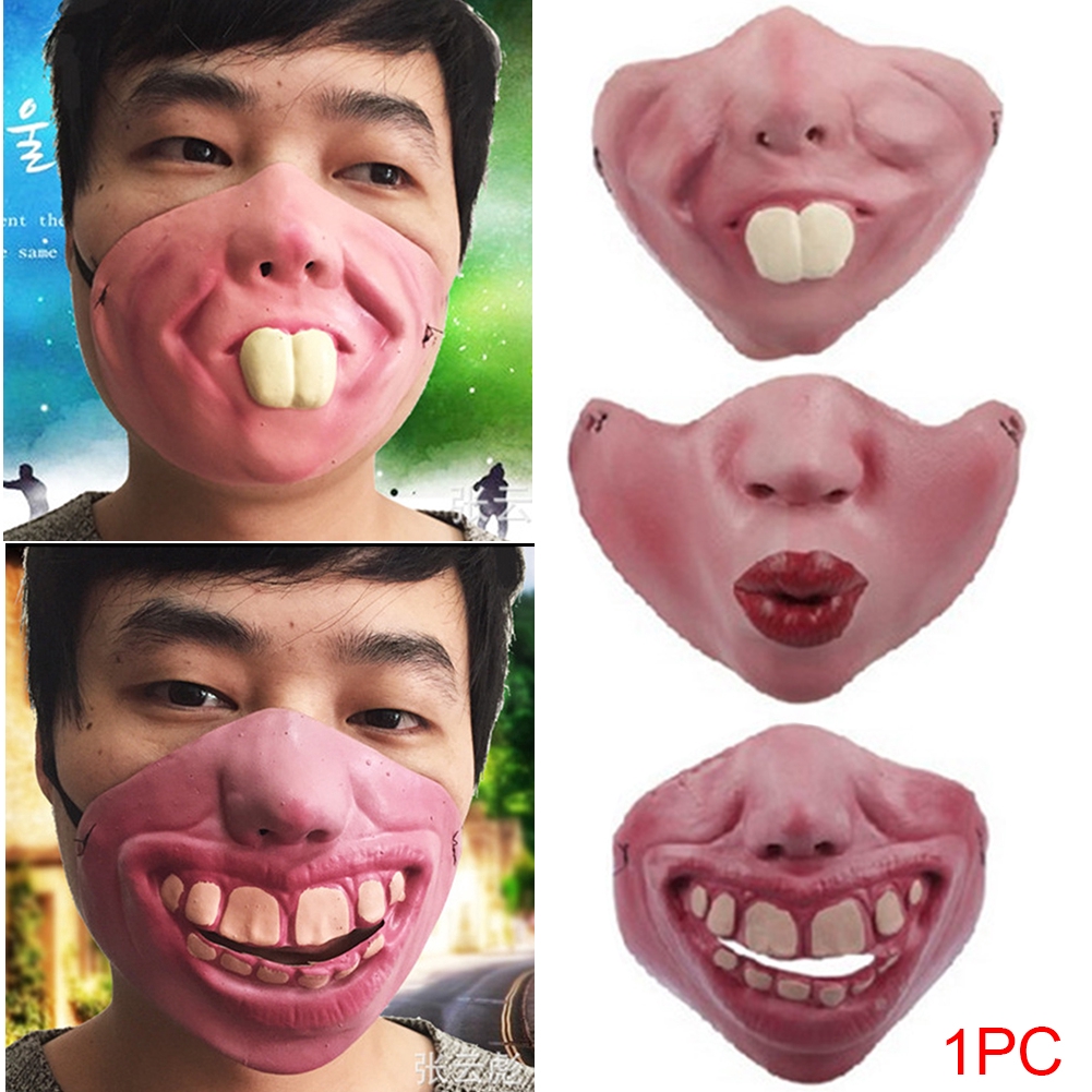 Adult Pet Fool's Day Half Latex Face Mask Funny Clown Gift | Shopee  Philippines
