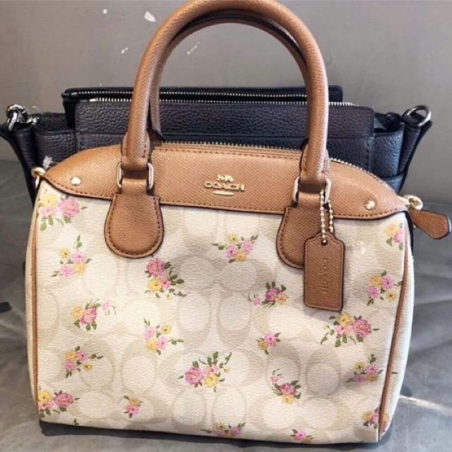 white floral coach bag