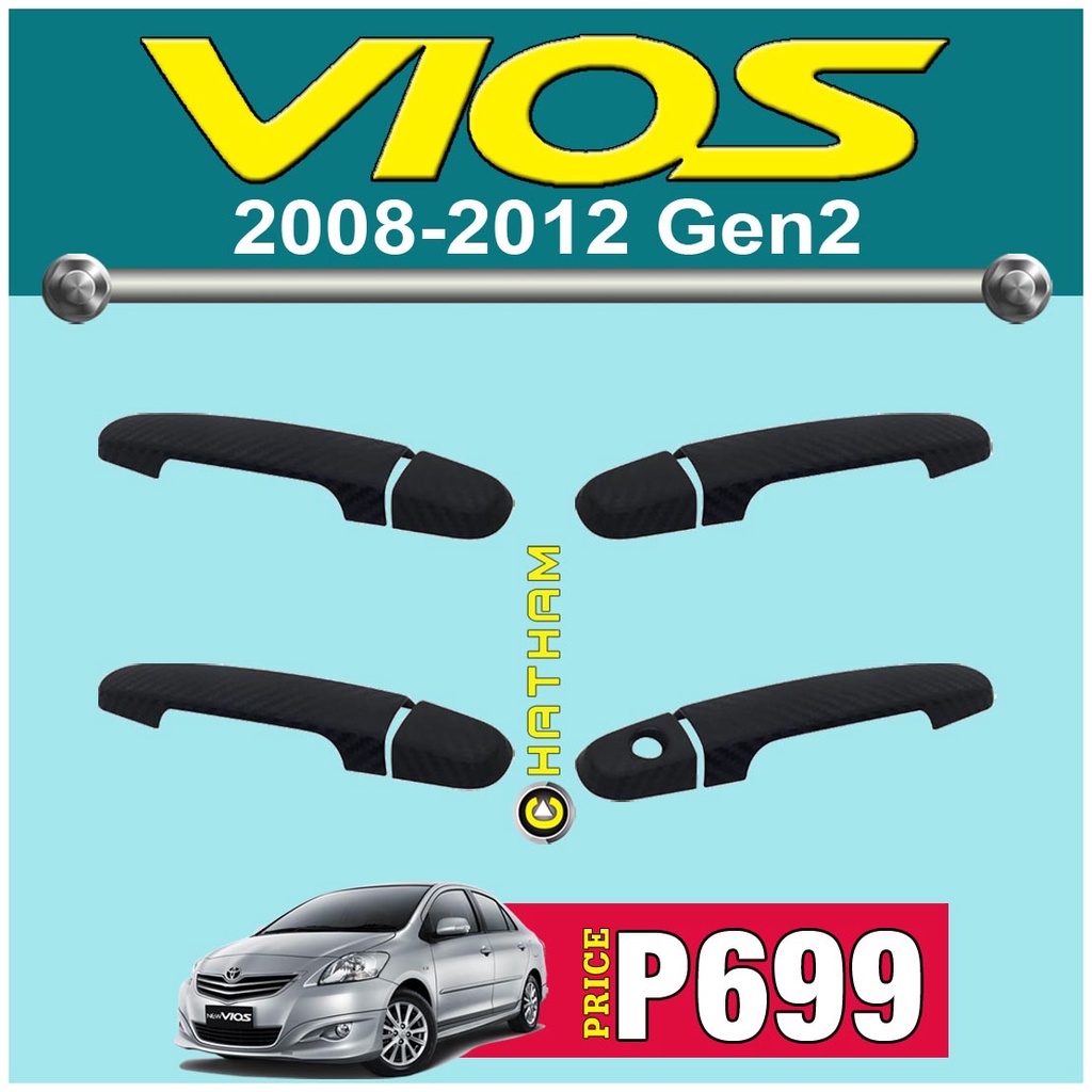 (Black) Door Handle Cover for Vios 2008 2009 2010 2011 2012 ( Gen2