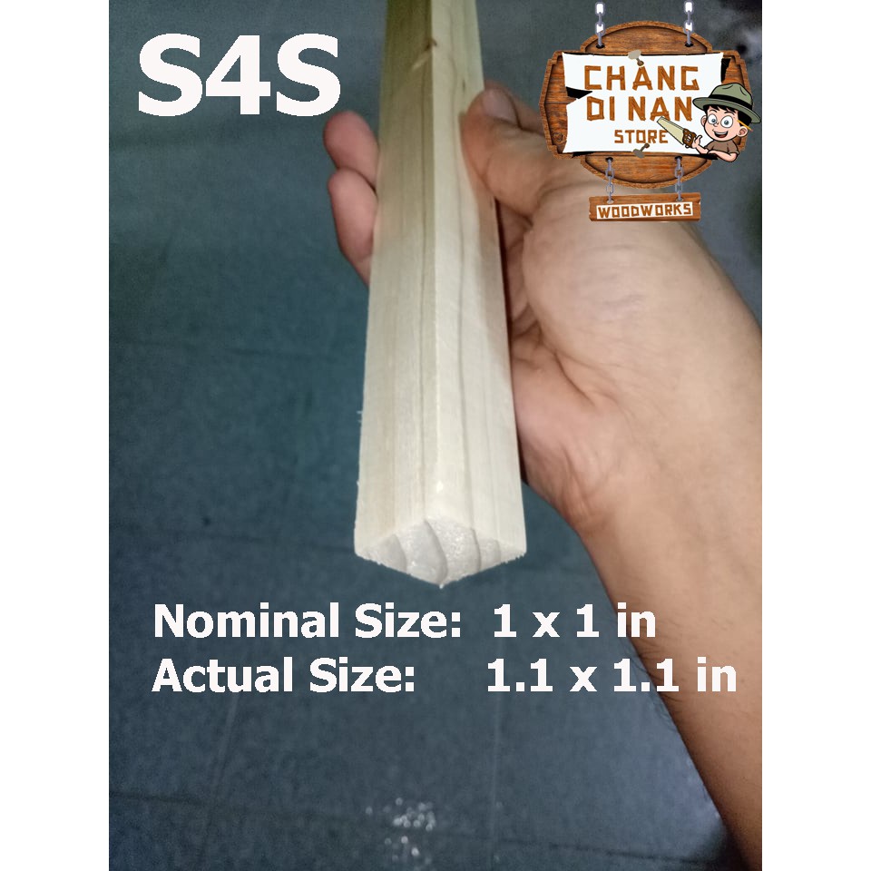 2 4 Pcs S4s Pinewood 1x1 In 1 To 3 Feet Shopee Philippines