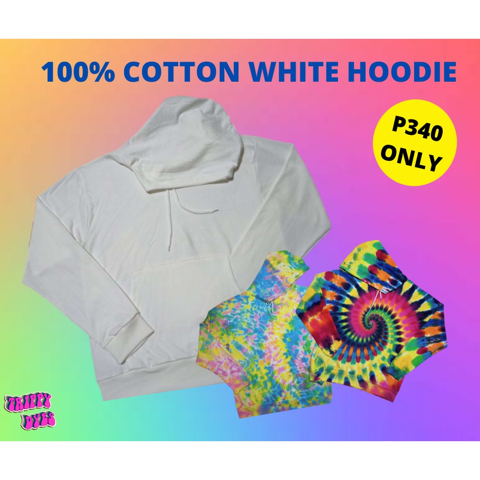 plain white hoodie for tie dye