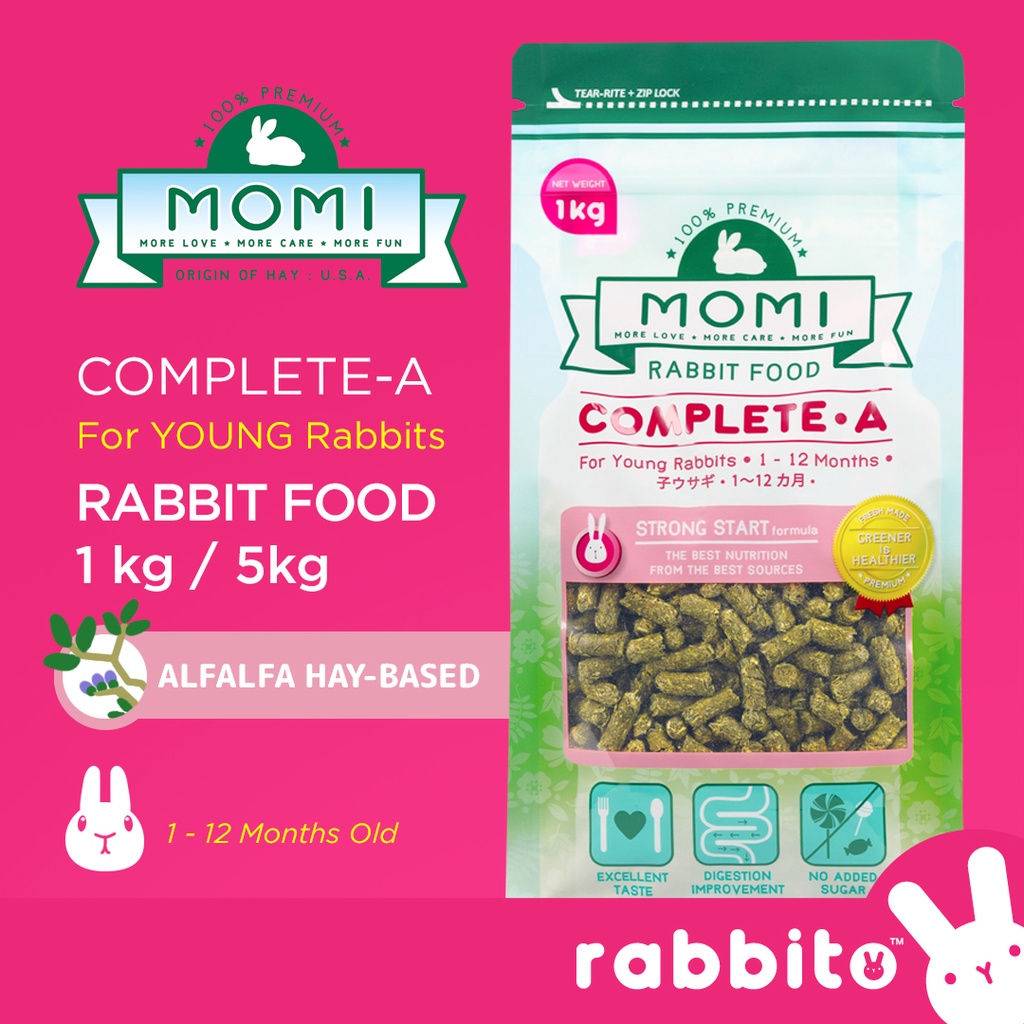 MOMI CompleteA Young Rabbit Food 1KG/5KG Healthy Alfalfa haybased