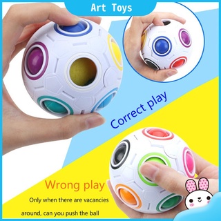 Fashion Adult Kid Ball Magic Cube Toy Plastic Creative Rainbow 12 Holes Football Puzzle