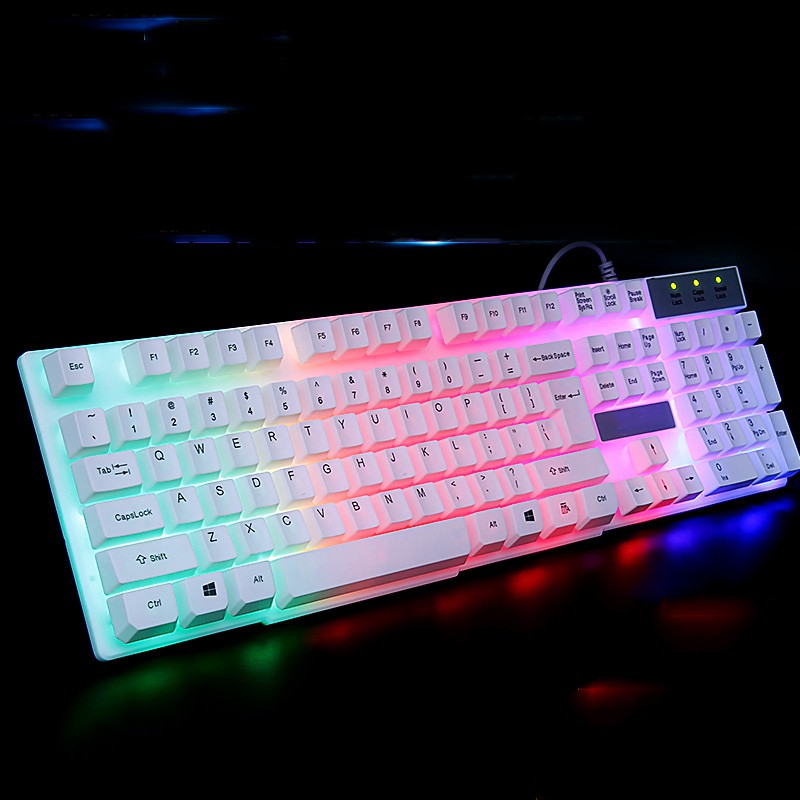 Megatec STX200 Rainbow Backlit Gaming white Keyboard and Mouse (USB ...