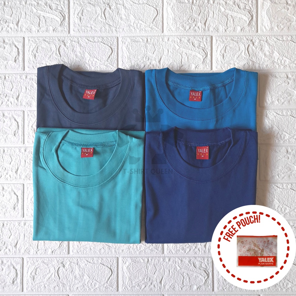 YALEX Round Neck Plain Tshirt UNISEX 200 GSM SHADES OF BLUE Shopee