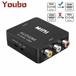 YOUBO RCA to HDMI 1080P Mini RCA Composite CVBS AV to HDMI Video Audio Converter AV2HDMI USB Port