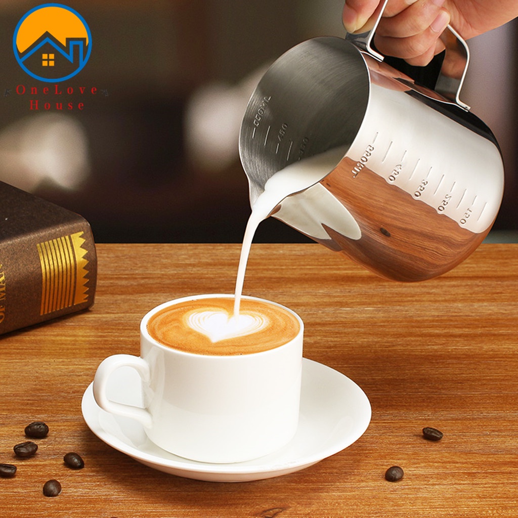 Milk Jug, 350ml Stainless Steel Hand Frother, Frother Cup For Coffee