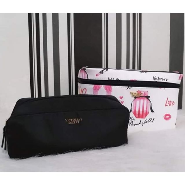 Authentic Victorias Secret Bombshell Train Case Makeup Bag Set Shopee