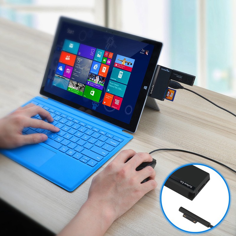 12.3 USB3.0 HUB Adapter with SD/Micro SD Card Reader for Microsoft