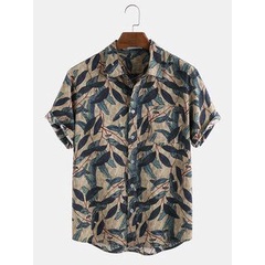 KEMEJA KATUN PRIA Shirt Printing Men Abstract Hawaiian Shirt Printi Short Cotton Premium model Collar Buttons Casual Premium Relaxing Men Casual Vintage (New) 2030T Adult Full Color Distro Warranty Trendy Hype Collection #2