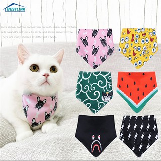 BL Personalized Printed Pet Bandana Cotton Washable Pet Bibs Adjustable Puppy Kitten Triangle Kerchief Cat Dog Scarf Saliva Towel