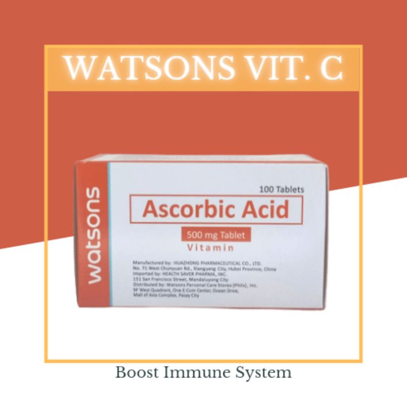 Wats Vitamin C Ascorbic Acid 500mg 100 Tablets Shopee Philippines