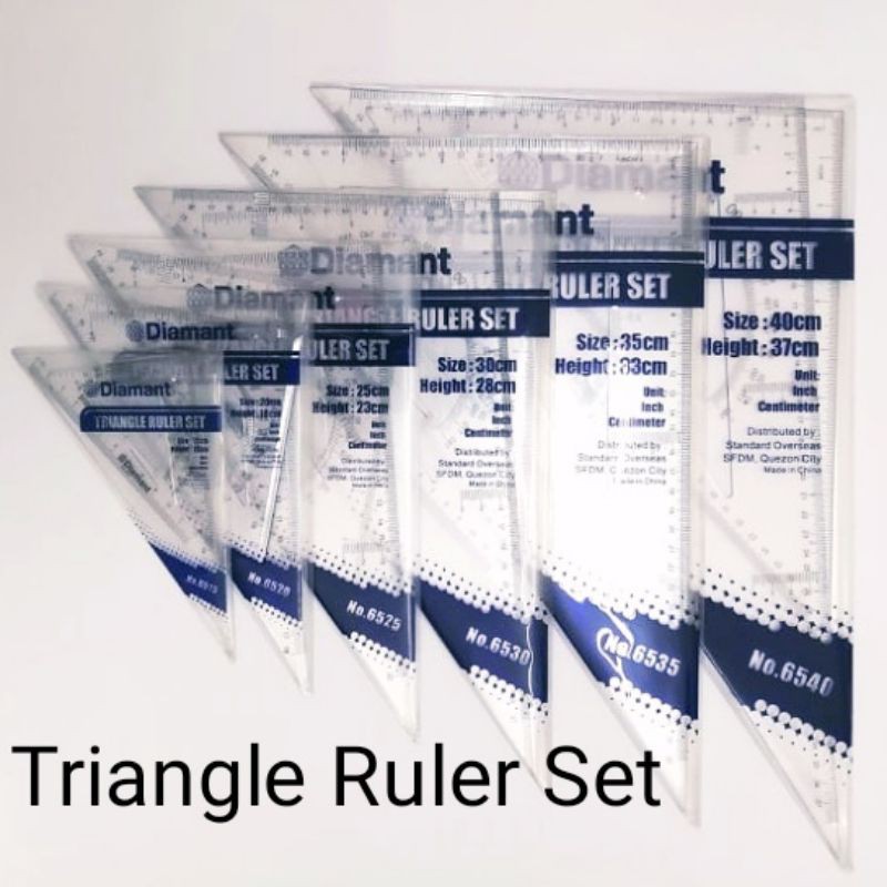 Diamant Triangle Ruler Set, 2 pcs per set(set of 45 x 90 and 30 x 60 ...