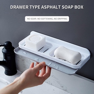 2021 New Wall-mounted Double Soap Dish Free Perforation Creative Household Toilet Draining Soap Dish #3