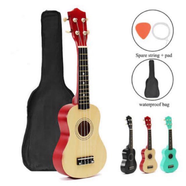 100 Quality 21inch ukulele + bag +1 pick + strings aka uke ukelele