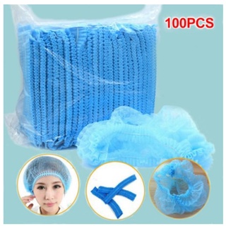 12pcs Disposable Hair Head Cover Cap Net Non Woven Cap Surgical Cap Universal Size Shower cap #1