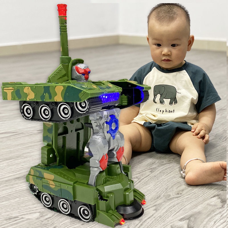 Electric universal deformation tank robot can dance car boy children ...