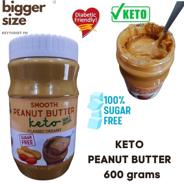 Keto Peanut Butter Sugar Free 600 grams (Creamy and Crunchy Variant