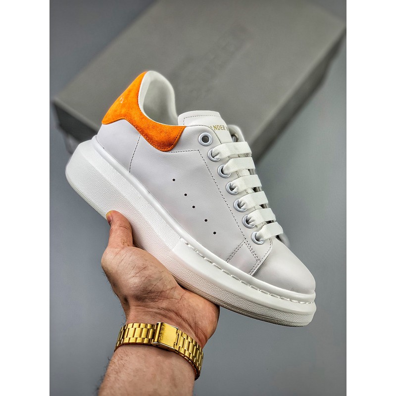 orange and white alexander mcqueen sneakers