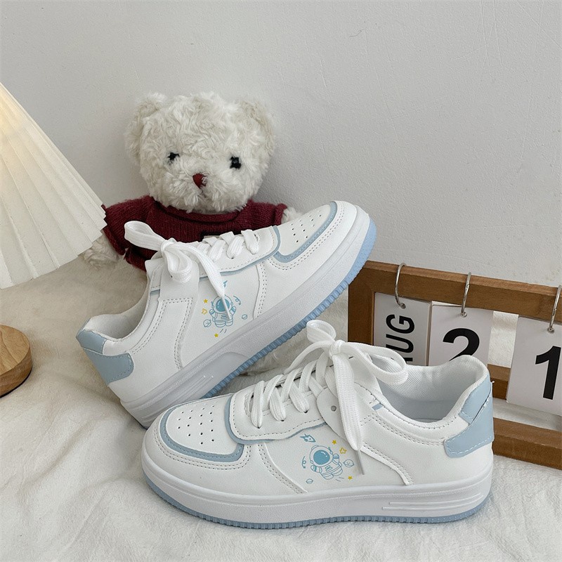 New Korea Fashion “astronaut” Girls white shoes Flat Casual Rubber ...