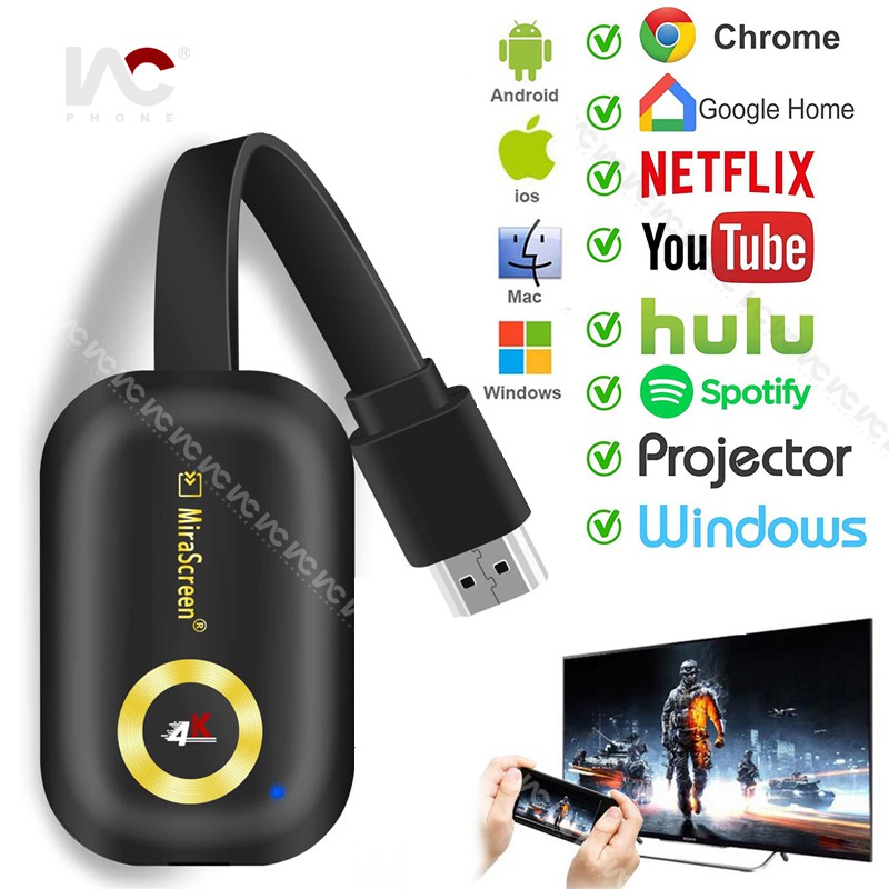 4k Hdmi Wireless Display Adapter Miracast Dongle Screen Mirroring Airplay Cast Phone To New And Non Smart Tv Projector Receiver Support Android Mac Ios Windows Shopee Philippines