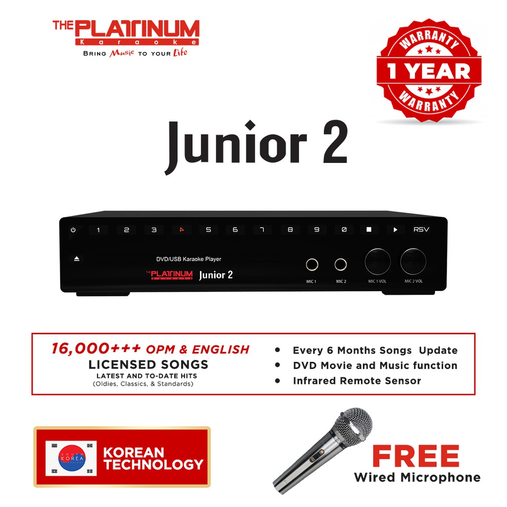 The Platinum KS-10 Plus Junior 2 Karaoke Player with 16,000++ songs