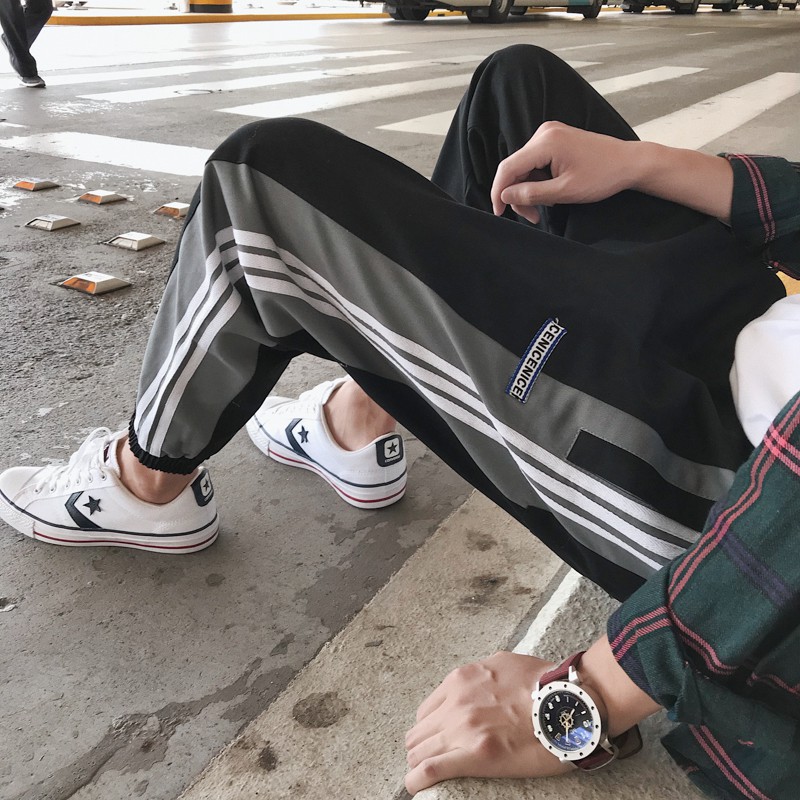 striped cropped pants mens