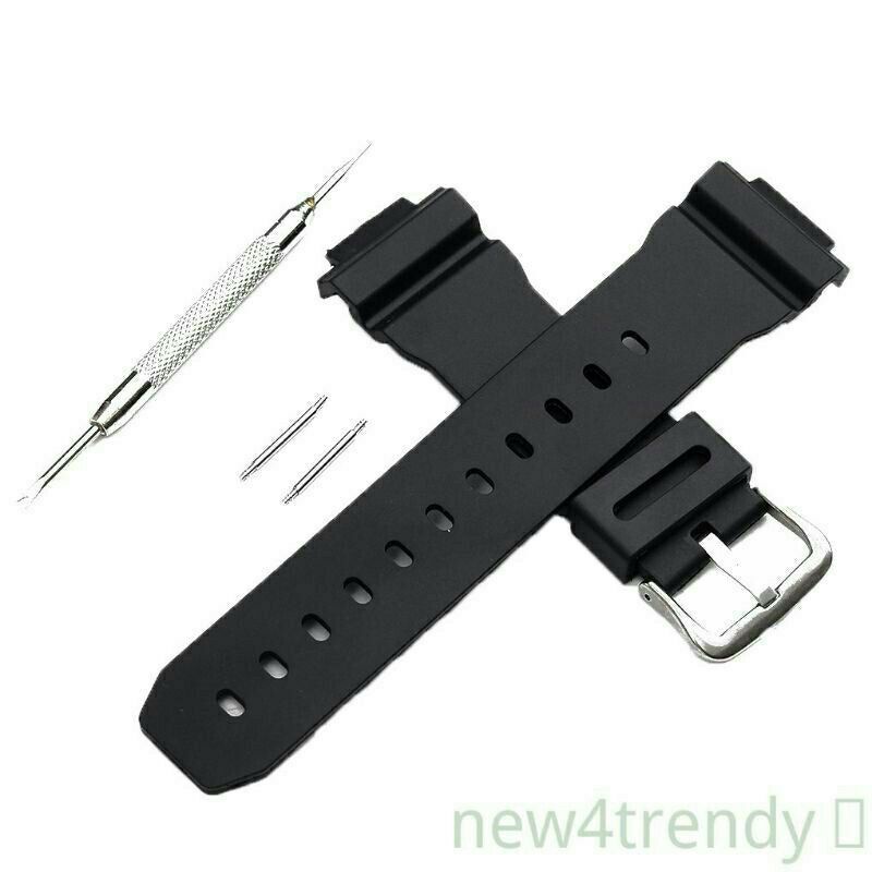 Black Rubber Watch Strap with Pen and Remover for Casio G-Shock DW-9052 ...