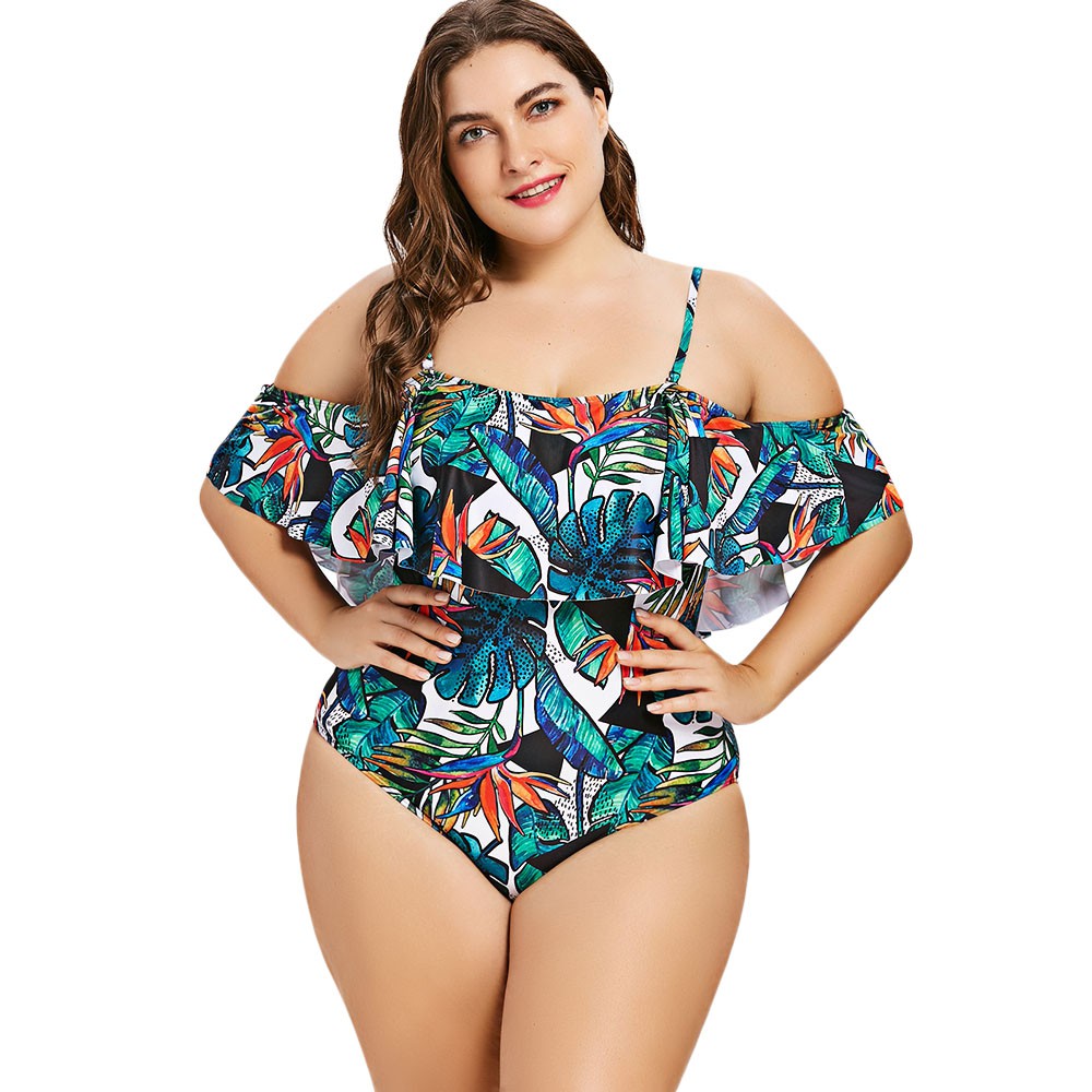 plus size flounce swimsuit