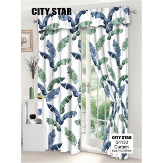 Colorful Flower Print Window Curtain 140*180 Home Decoration Green Plants Field Style #4