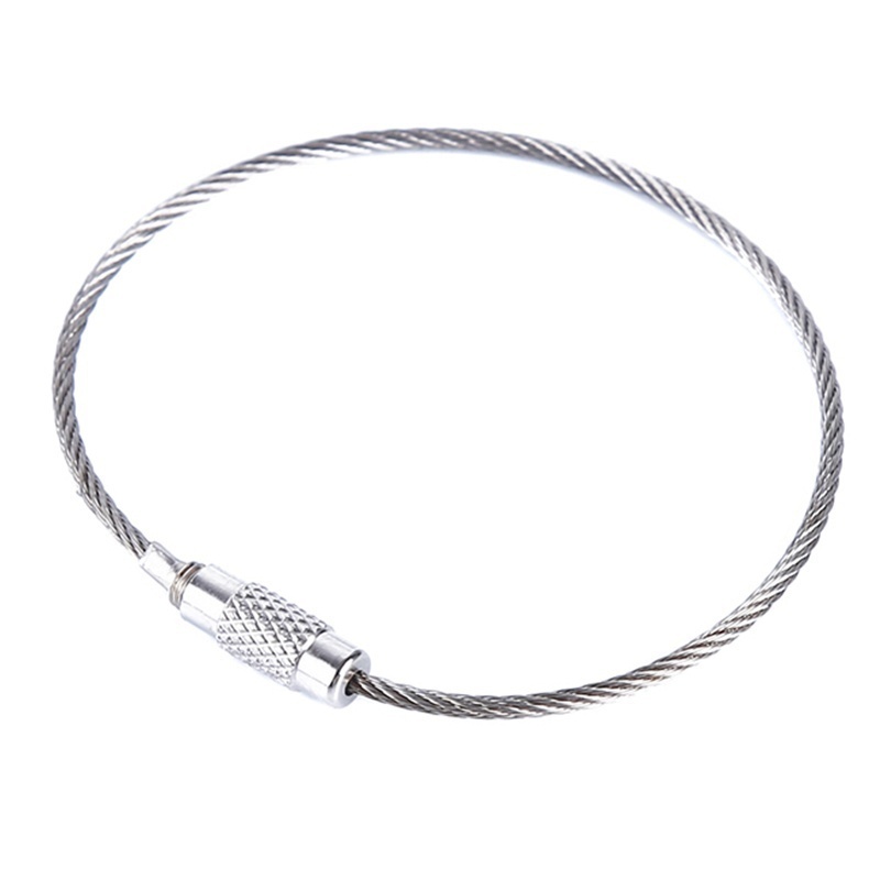 Details about   10pcs Stainless Steel Wire Loop Keychain Cable Key Ring Chain Hiking# pou1