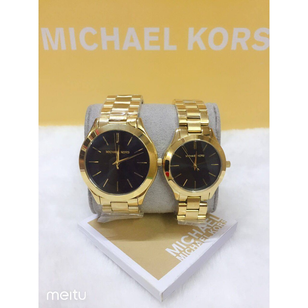 mk watch black and gold