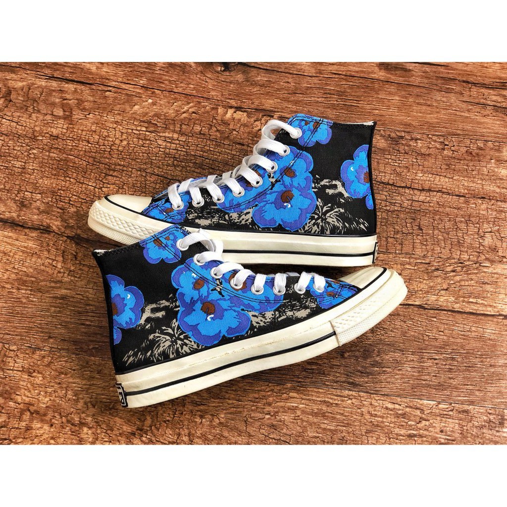blue flower converse