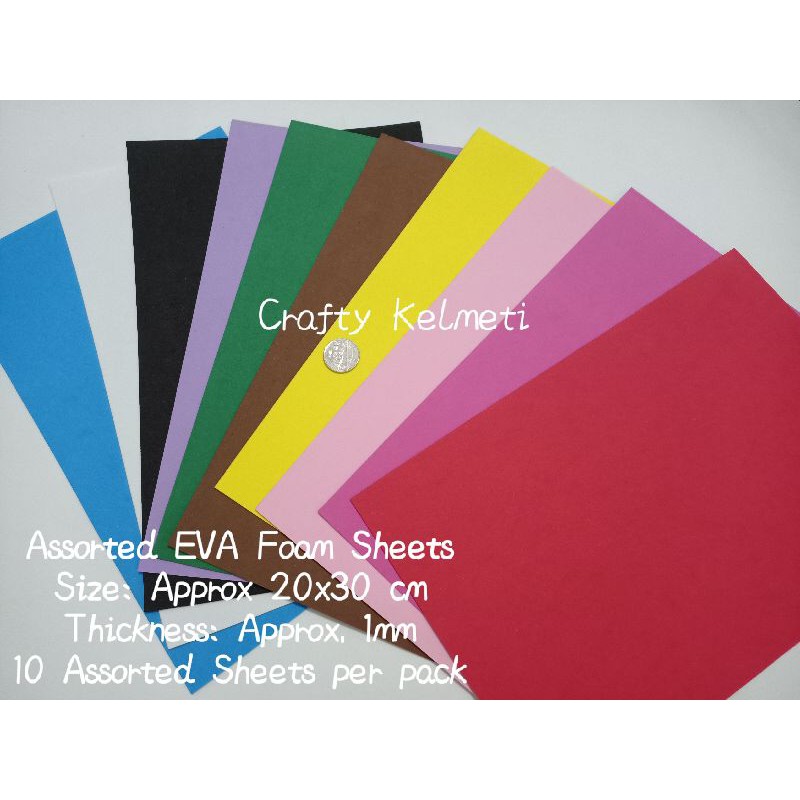 EVA Foam Sheets 10 pcs Assorted (1mm) Shopee Philippines