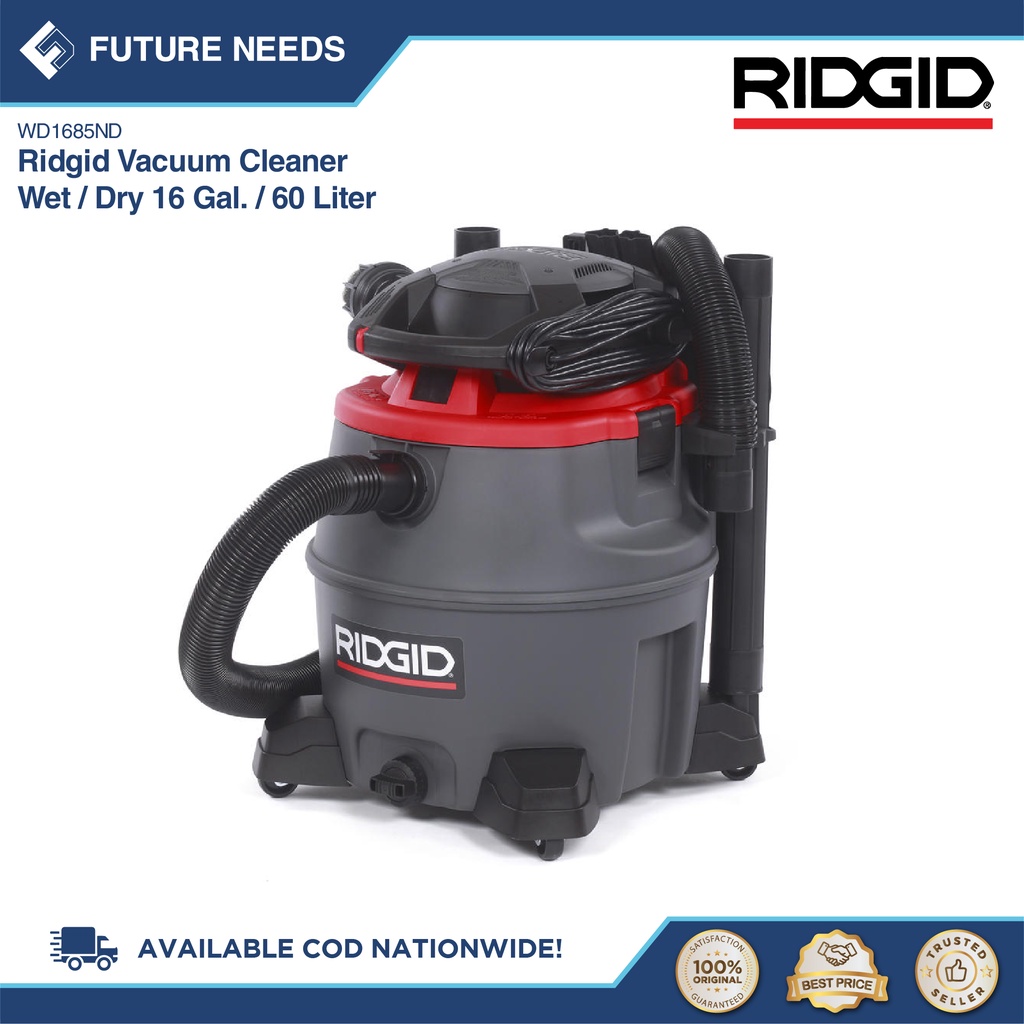 RIDGID Vacuum Cleaner Wet/Dry 16 Gal. / 60 Liter (WD1685ND) Shopee