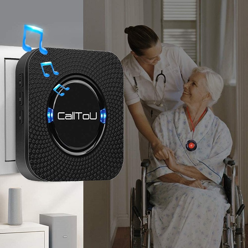 Calltou Wireless Caregiver Pager Call Button Nurse Alert System Call Bell For Calling Home 2786
