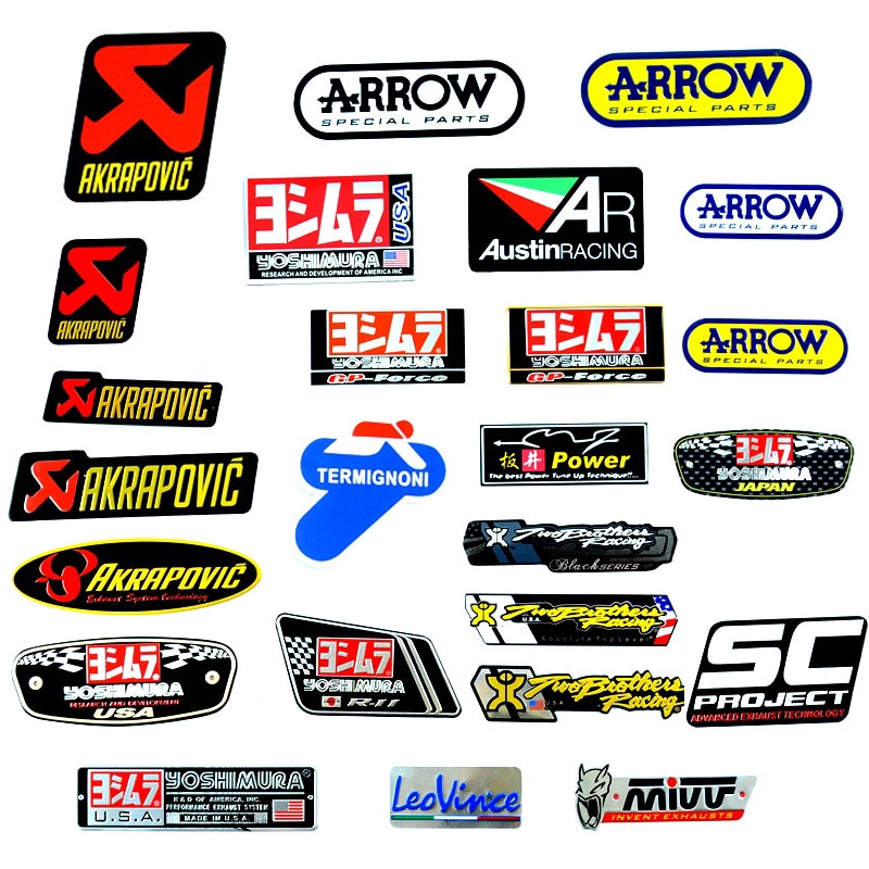 Aluminum 3D Heat-resistant Motorcycle Exhaust Pipe Decals Sticker For ...