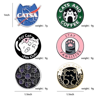 50 Styles Cat Club Enamel Pin Cat Planet Moon Cafe Paw Badge Custom Kitten Brooch Lapel Pin Jeans Shirt Bag Cute Animal Jewelry Gift #6