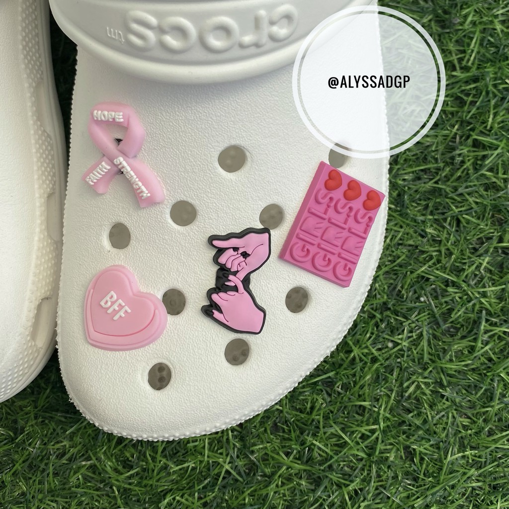 Pink Ribbon Heart Pinky Girls Jibbitz Crocs Shoe Charm Shopee Philippines