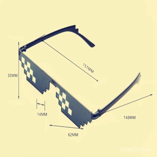 2022IceRose Thug Life Glasses Deal With It Meme Thug Life MLG Shades Frameless Pixel Unisex Eyeglass #4