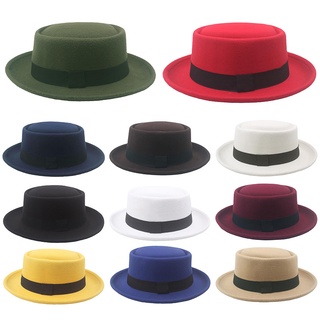 Jazz Cap Imitation Woolen Fedoras Top Bowler Hats Round Caps Hemming Eaves Women Men Autumn Winter